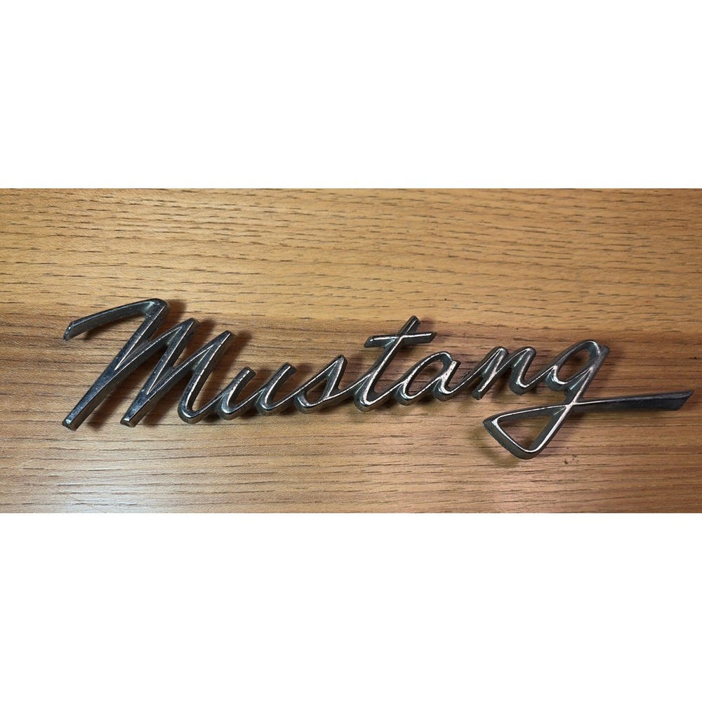 Ford Mustang Fender Script Emblem Vintage 1968 Chrome Classic Car Badge